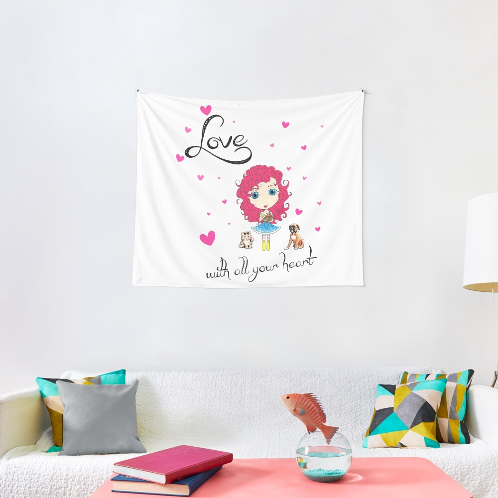 Love With All Your Heart Tapestry
