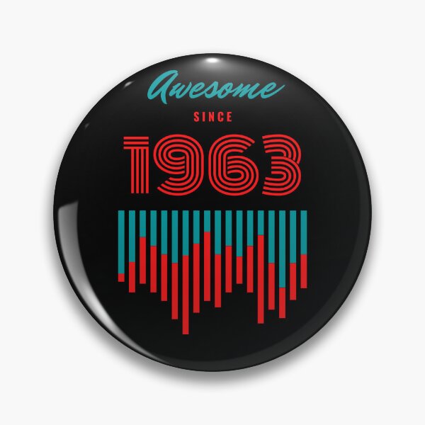 Item preview, Awesome since 1963 birthday graphic design designed and sold by Tshepomuza.