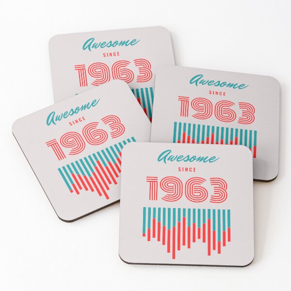 Item preview, Awesome since 1963 birthday graphic design designed and sold by Tshepomuza.