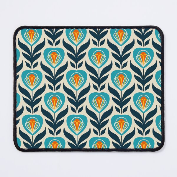 Item preview, 1086 - retro flowers, blue designed and sold by RouCouCou.