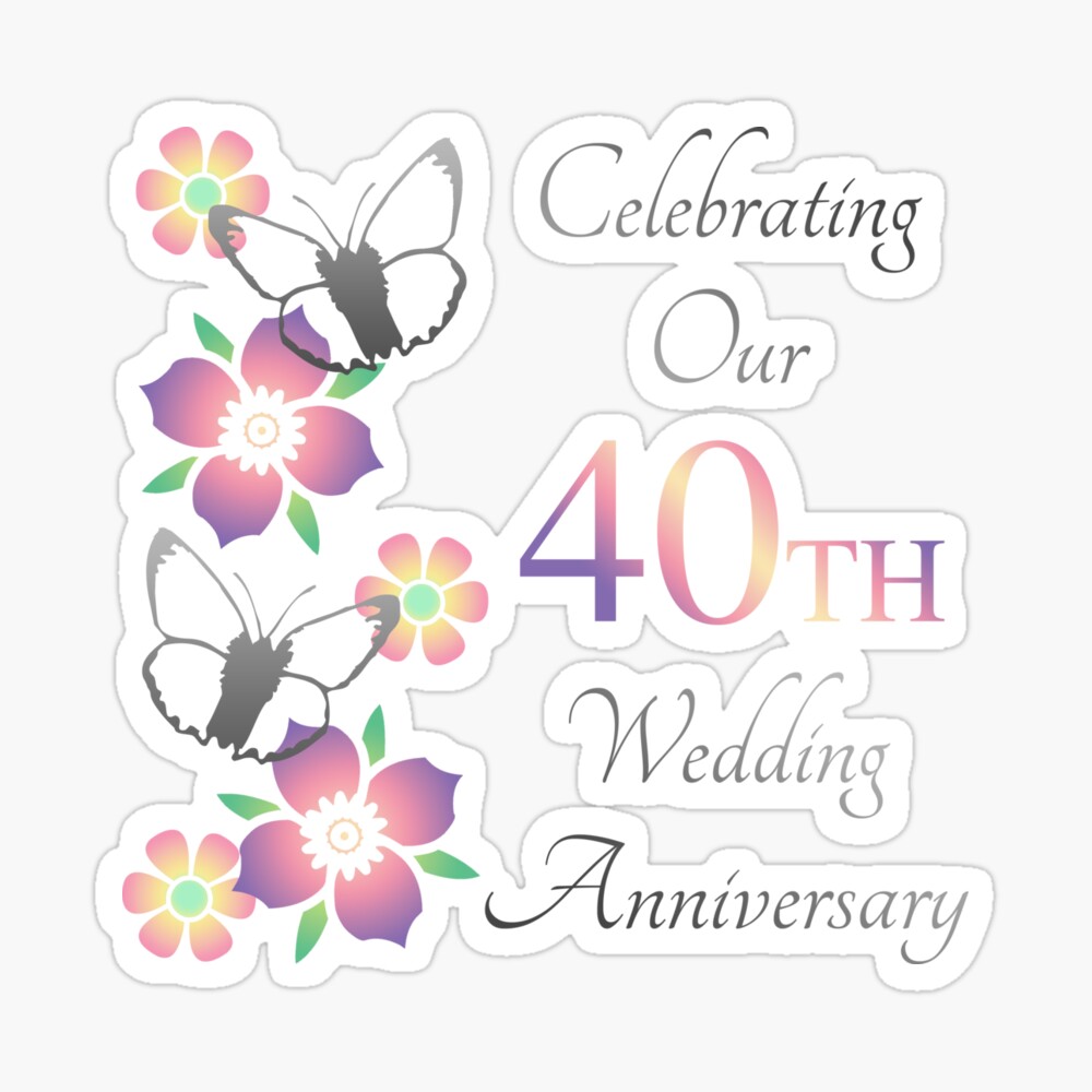 Celebrating 40th Anniversary Sticker for Sale by thepixelgarden