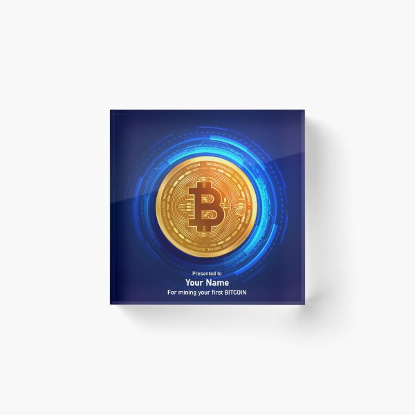 Item preview, **Message me first** Custom BITCOIN award, your first mining digital currency - blockchain block cryptocurrency reward designed and sold by StudioLiteDaLu.