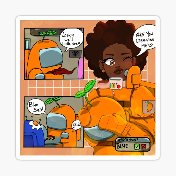 Orange a lil sus Sticker