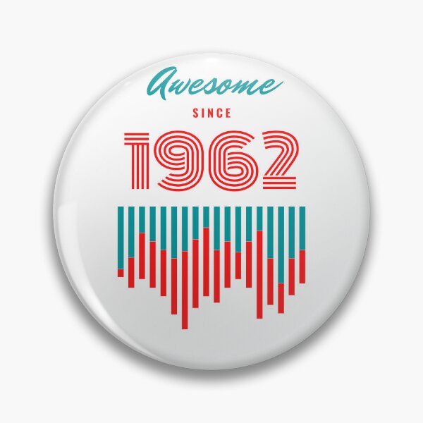 Item preview, Awesome since 1962 birthday graphic design designed and sold by Tshepomuza.