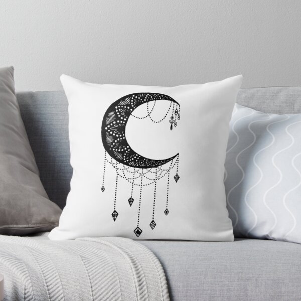 CRESCENT CUSHION Gothic pillowcase with moon and stars