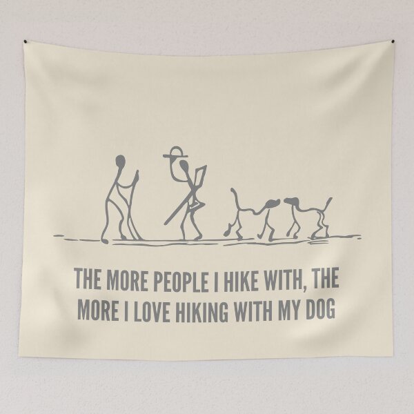 Item preview, Hiking with my dog sarcastic quote and illustration in line art designed and sold by WordStruggle.