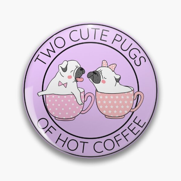 Item preview, Two Cute Pugs of Hot Coffee  designed and sold by to-esu.