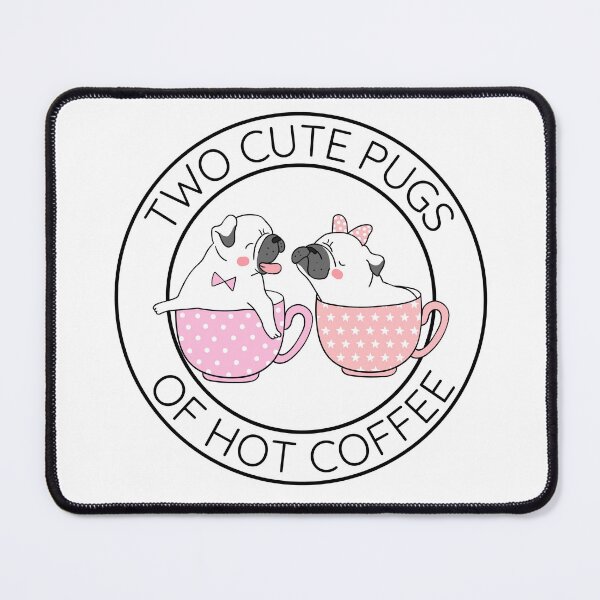 Item preview, Two Cute Pugs of Hot Coffee designed and sold by to-esu.