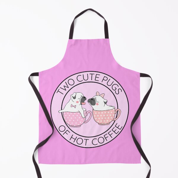 Item preview, Two Cute Pugs of Hot Coffee PINK designed and sold by to-esu.