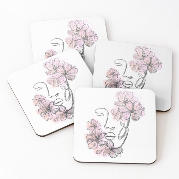 Item preview, Blushed Pink Face with Flowers designed and sold by winsartistry.