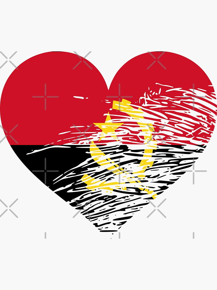 "Angola Heart Shape Flag" Sticker for Sale by StarWheels | Redbubble