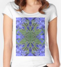 Blue Flower Design Women's Fitted Scoop T-Shirt