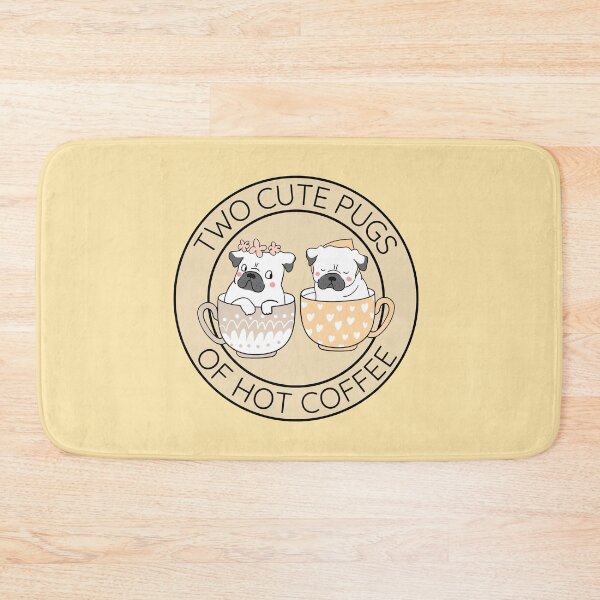 Item preview, Two Cute Pugs of Hot Coffee BROWN designed and sold by to-esu.