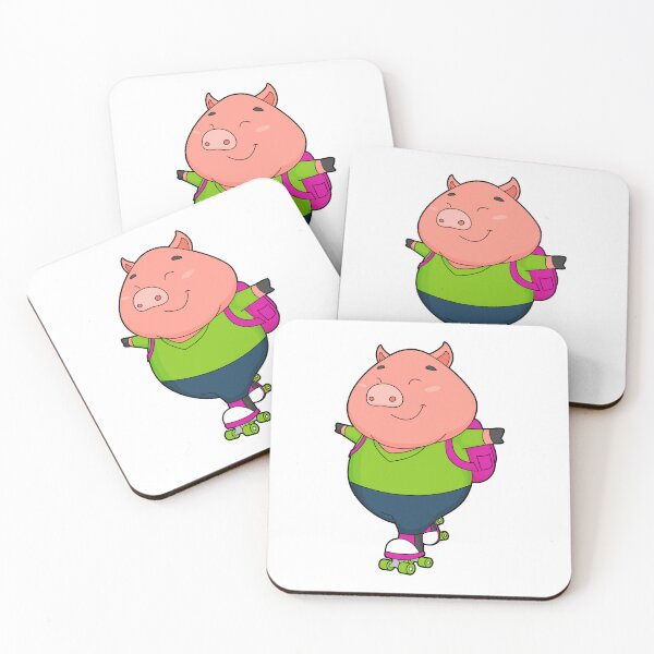 Item preview, Pig at Inline skating with Roller skates designed and sold by Snabdesign84.