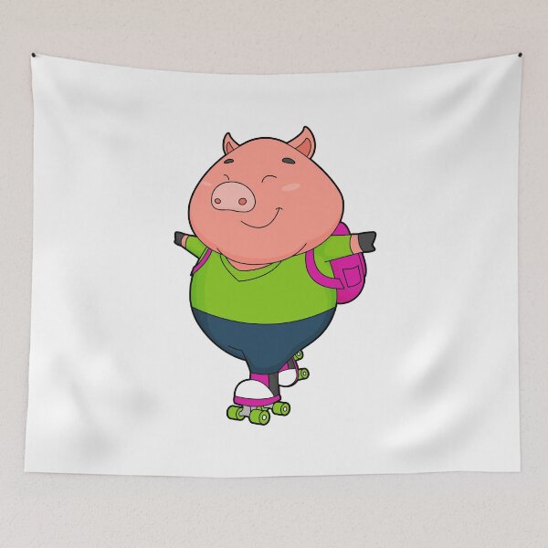 Item preview, Pig at Inline skating with Roller skates designed and sold by Snabdesign84.