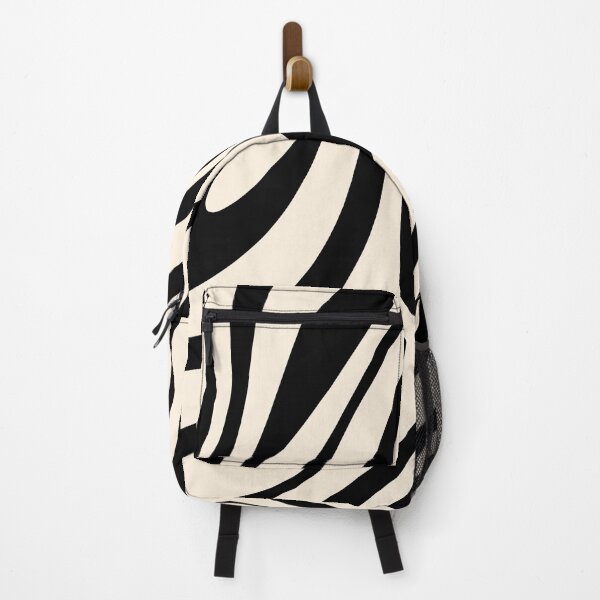 Item preview, Wavy Loops Retro Abstract Pattern in Black and Almond Cream designed and sold by kierkegaard.