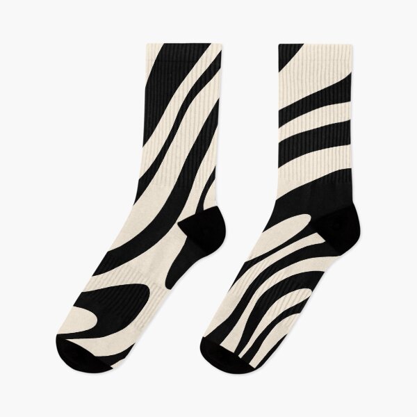Item preview, Wavy Loops Retro Abstract Pattern in Black and Almond Cream designed and sold by kierkegaard.