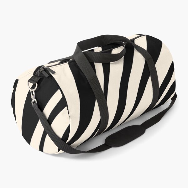 Item preview, Wavy Loops Retro Abstract Pattern in Black and Almond Cream designed and sold by kierkegaard.