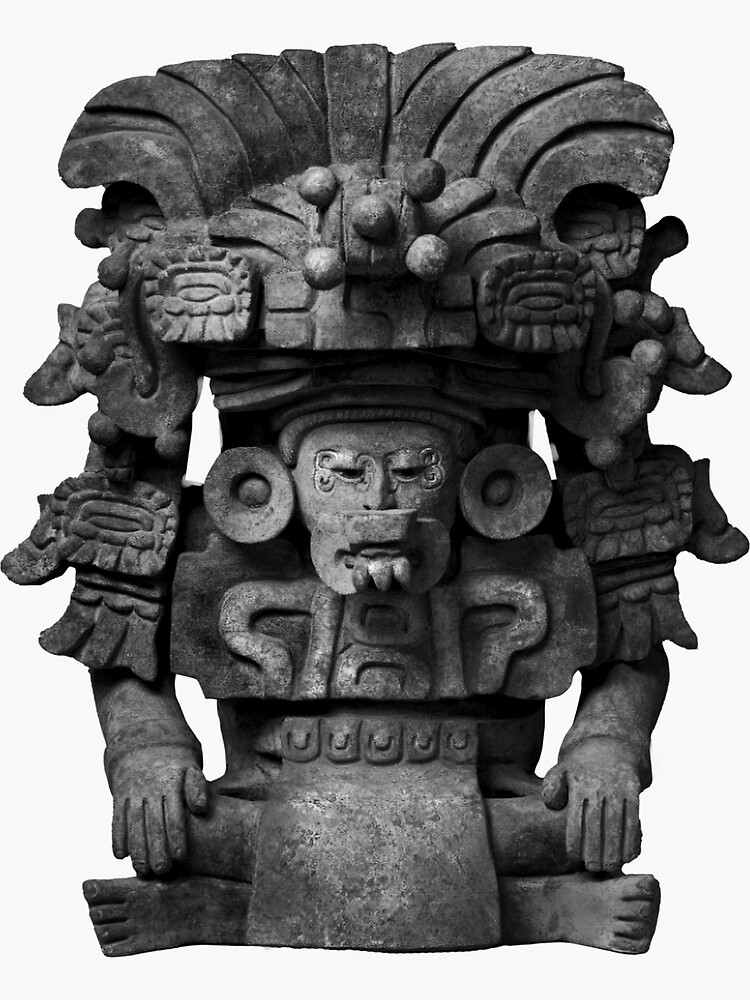 "Zapotec Funerary Urn with Deity" Sticker for Sale by signsandsymbols