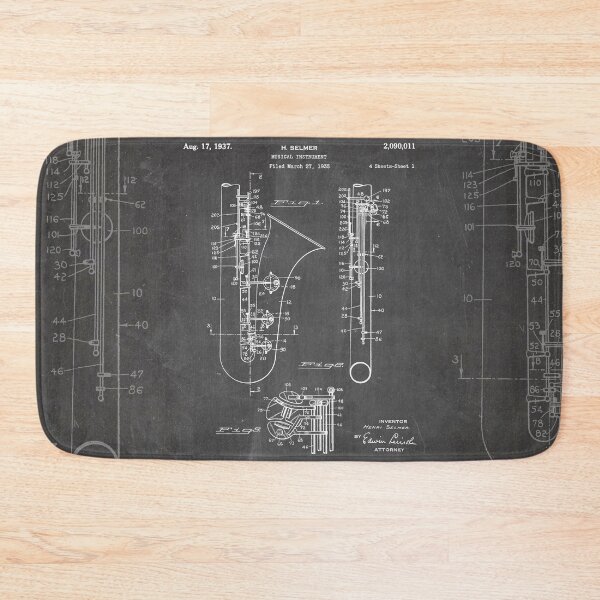 Item preview, Selmer Saxophone Patent - Saxophone Art - Black Chalkboard designed and sold by patentpress.