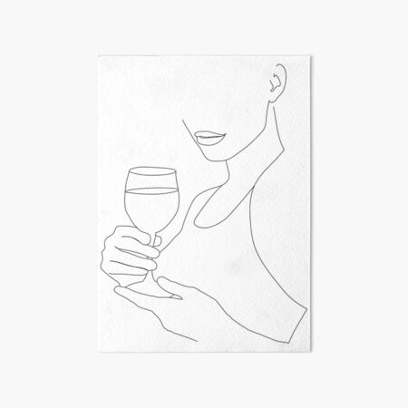 Woman with a glass of wine Art Board Print