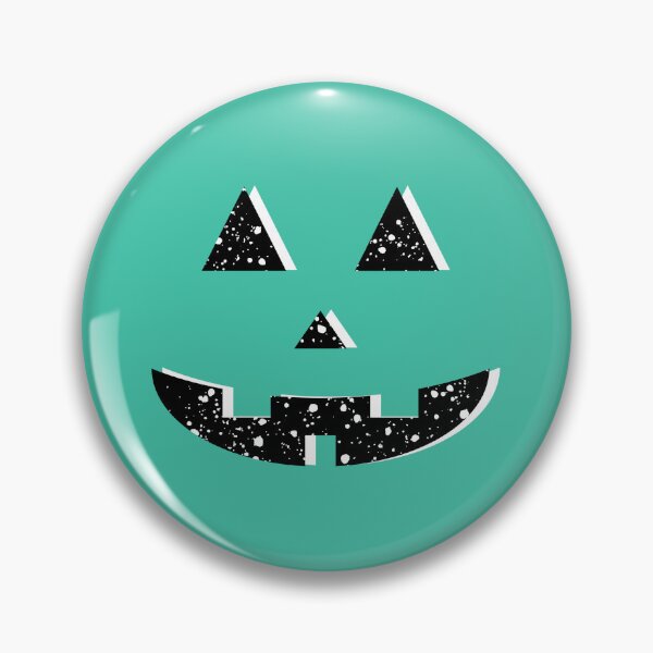 Artikelvorschau, Splatter Cheery Jack-o’-Lantern Face, Electric Turquoise entworfen und verkauft von majestikmag.