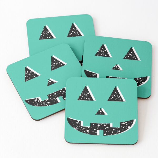 Item preview, Splatter Cheery Jack-o’-Lantern Face, Electric Turquoise designed and sold by majestikmag.