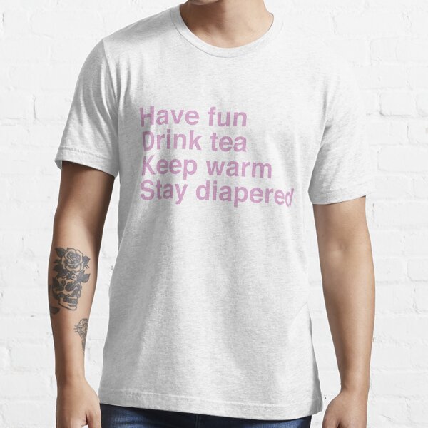 Stay Diapered - pink text Essential T-Shirt