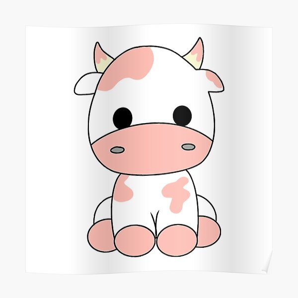 "cute pink cow" Poster for Sale by yeehawboyy Redbubble