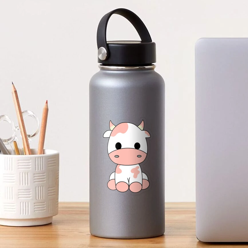 cute pink cow Sticker for Sale by yeehawboyy