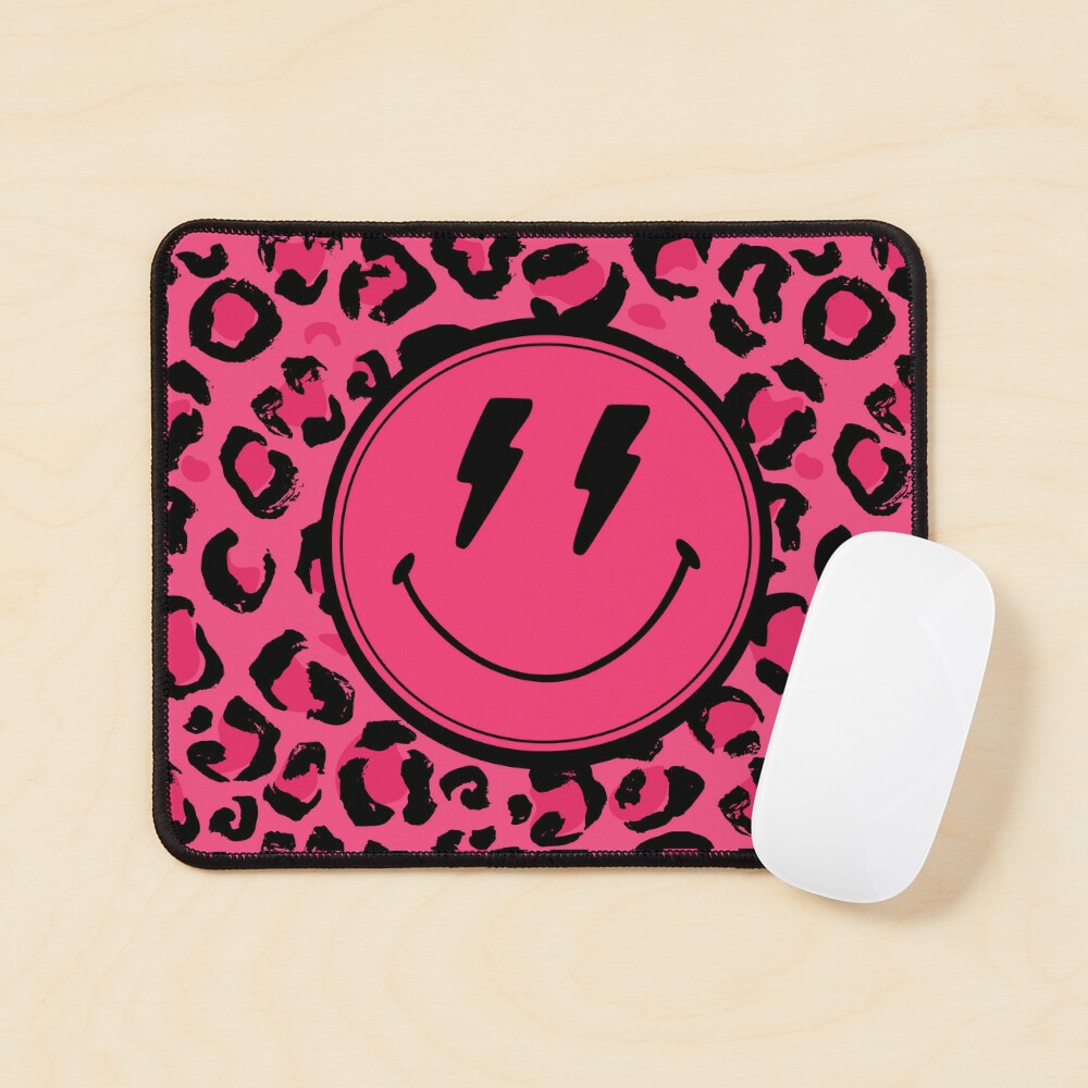 Preppy Aesthetic Pink Leopard Print Smile Insulated Lunch Bag