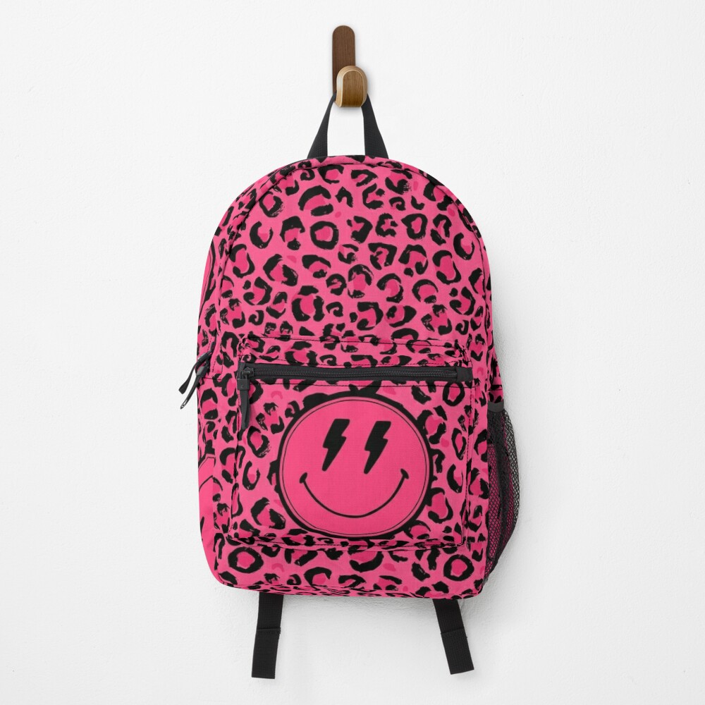 Preppy Aesthetic Pink Leopard Print Smile Insulated Lunch Bag