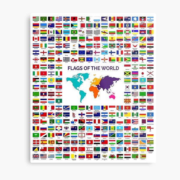 Flags Of All Countries In The World Metal Print