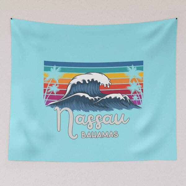Item preview, The Bahamas Nassau City Vintage Wave Art designed and sold by MrEddie10.