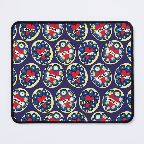 Item preview, Modern mexican sacred heart colorful adorable kawaii love tin red heart seamless pattern designed and sold by T-Mex.