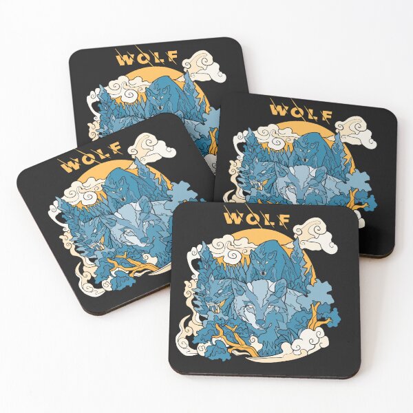 Item preview, Zidika wolf moon illustration blue color designed and sold by klimov0101.