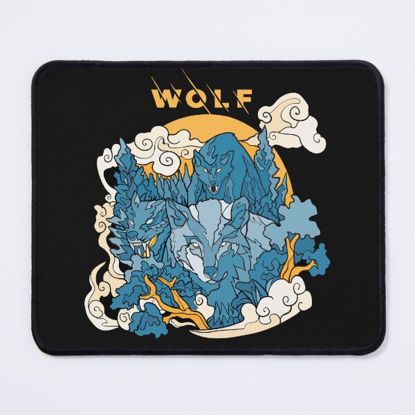 Item preview, Zidika wolf moon illustration blue color designed and sold by klimov0101.