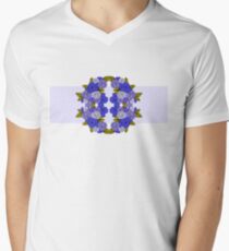 Blue Floral Punch Men's V-Neck T-Shirt