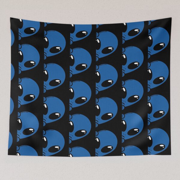 Item preview, Alien Life - Aliens blue peeking out designed and sold by AreaStickers.