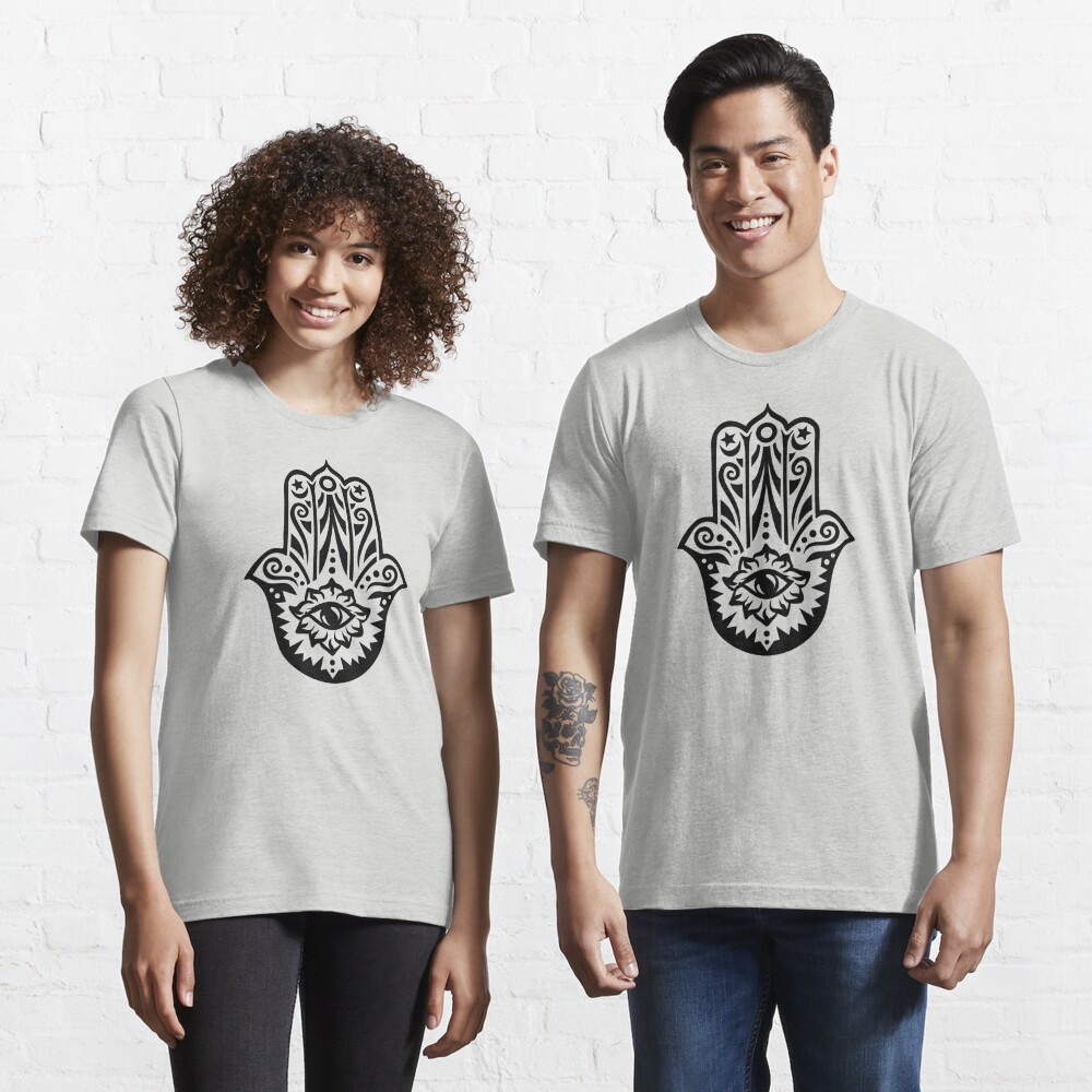 Black Hamsa Hand Tie Dye T-Shirt