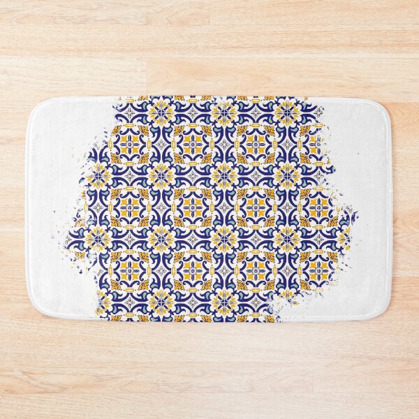 Item preview, Bi Color Blue and Yellow splash Azulejo designed and sold by The-Art-Alive.