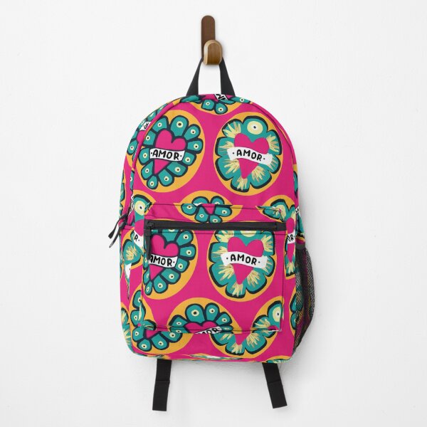 Item preview, Modern mexican sacred heart colorful adorable kawaii amor tin pink heart seamless pattern designed and sold by T-Mex.