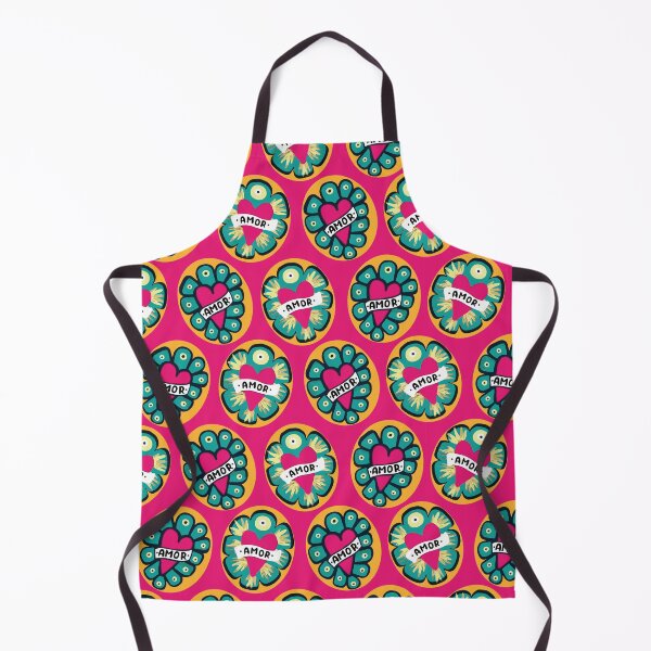 Item preview, Modern mexican sacred heart colorful adorable kawaii amor tin pink heart seamless pattern designed and sold by T-Mex.