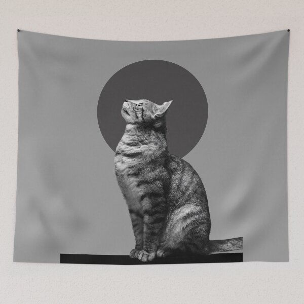 Item preview, Black and White Curious Cat  designed and sold by cerenalkan.