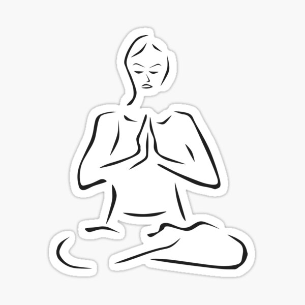 "Sitting Yoga Posture" Sticker for Sale by OCDesign Redbubble