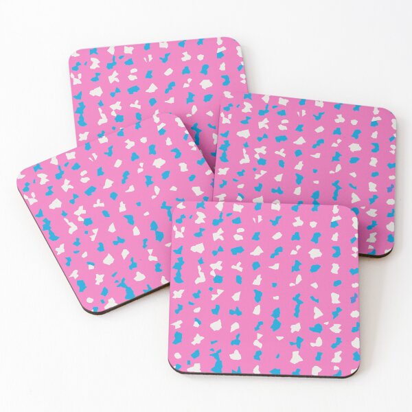 Item preview, White and Blue Crystals Patchwork with Pink Background designed and sold by S4Graphics.