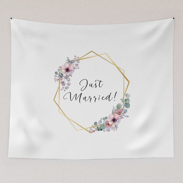 Item preview, JustMarried! | Lilac Flowers with Golden Edges designed and sold by JustSeasons.