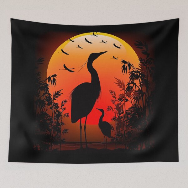 Item preview, Heron Shape on Exotic Sunset designed and sold by BluedarkArt.