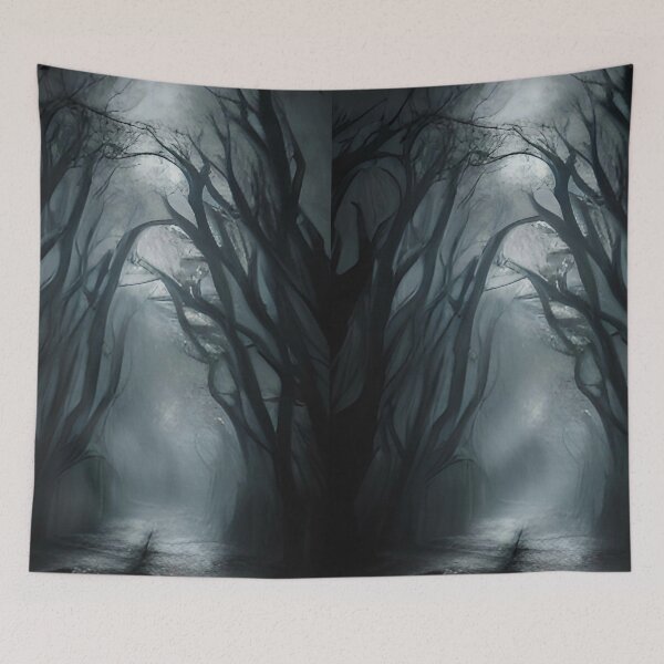 Artikelvorschau, Gruseliger Wald Halloween AI Art Design entworfen und verkauft von boopsblunt.