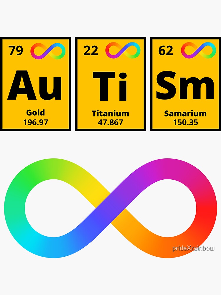 Pegatina For Sale Con La Obra «autismo Tabla Periódica Química Infinito